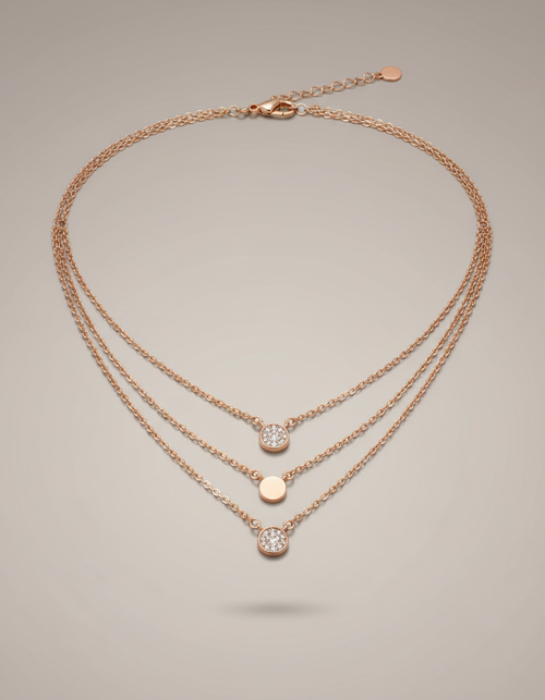 Aveline Trio Necklace in rose-gold-plated 925 silver