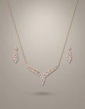 Ivara Crystal Bib Necklace Set in rose-gold-plated 925 silver