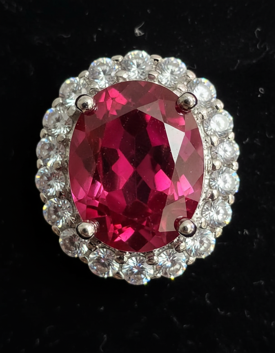 Serene ruby halo detail
