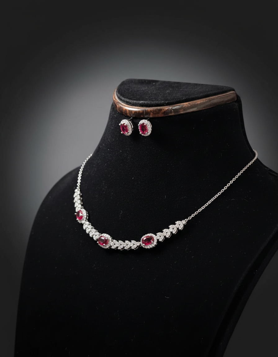 Serene ruby halo styled