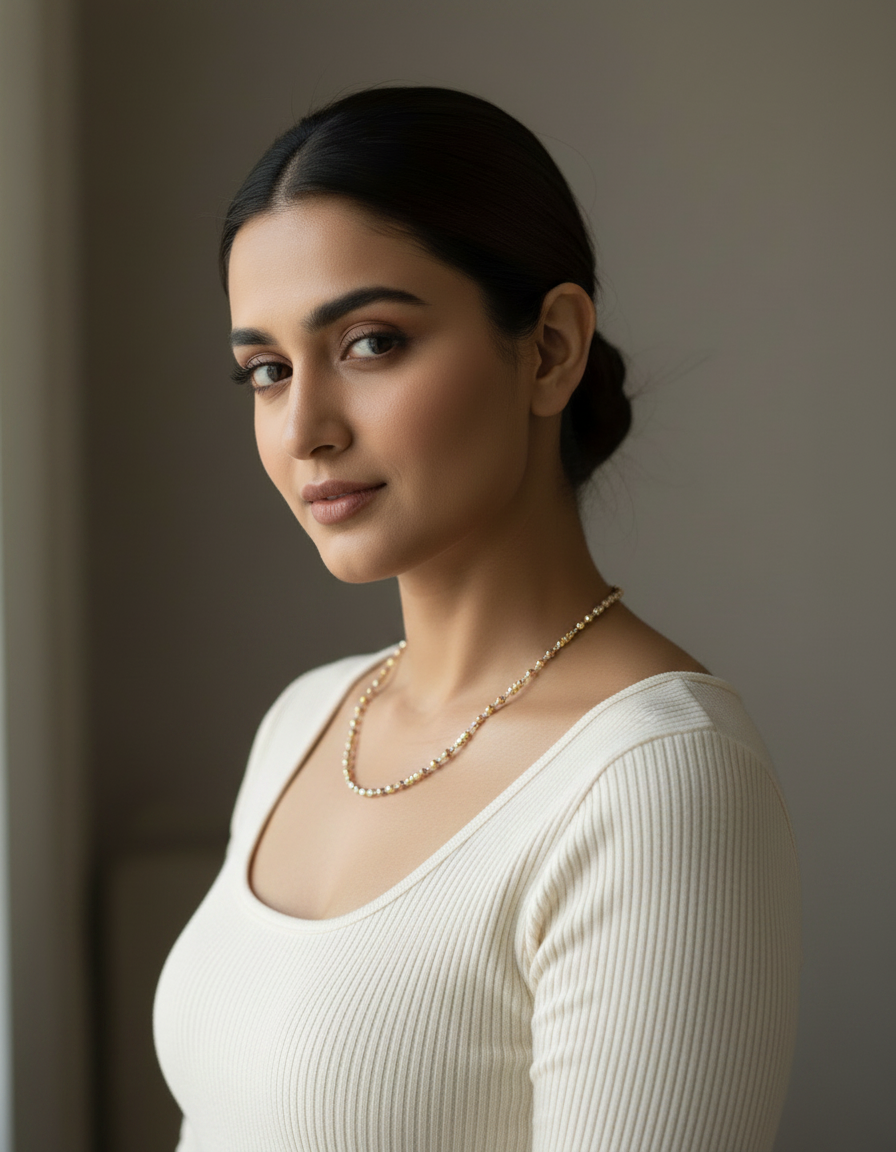 Mira bead chain on model