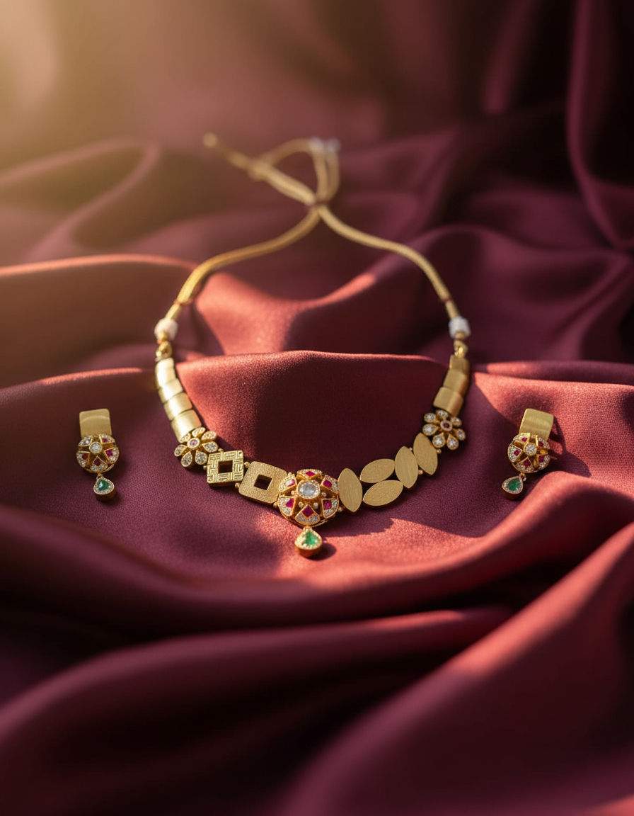 Kavya medallion on model