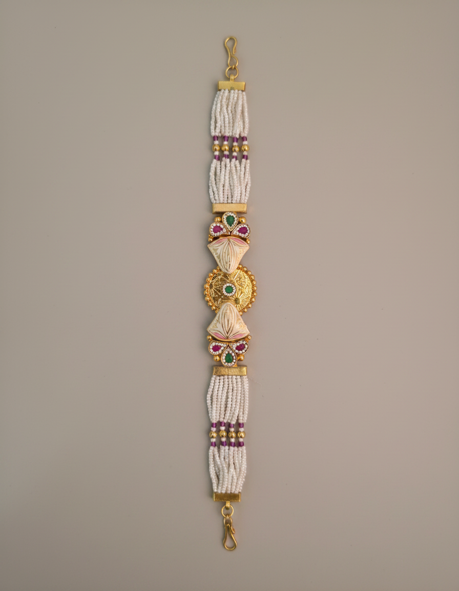 Anaya Pearl Tassel Bracelet in gold-plated 925 silver