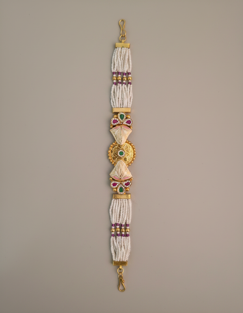 Anaya Pearl Tassel Bracelet in gold-plated 925 silver