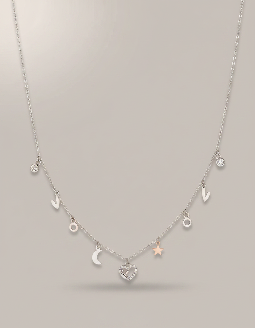 Wren Celestial Charm Necklace in 925 silver